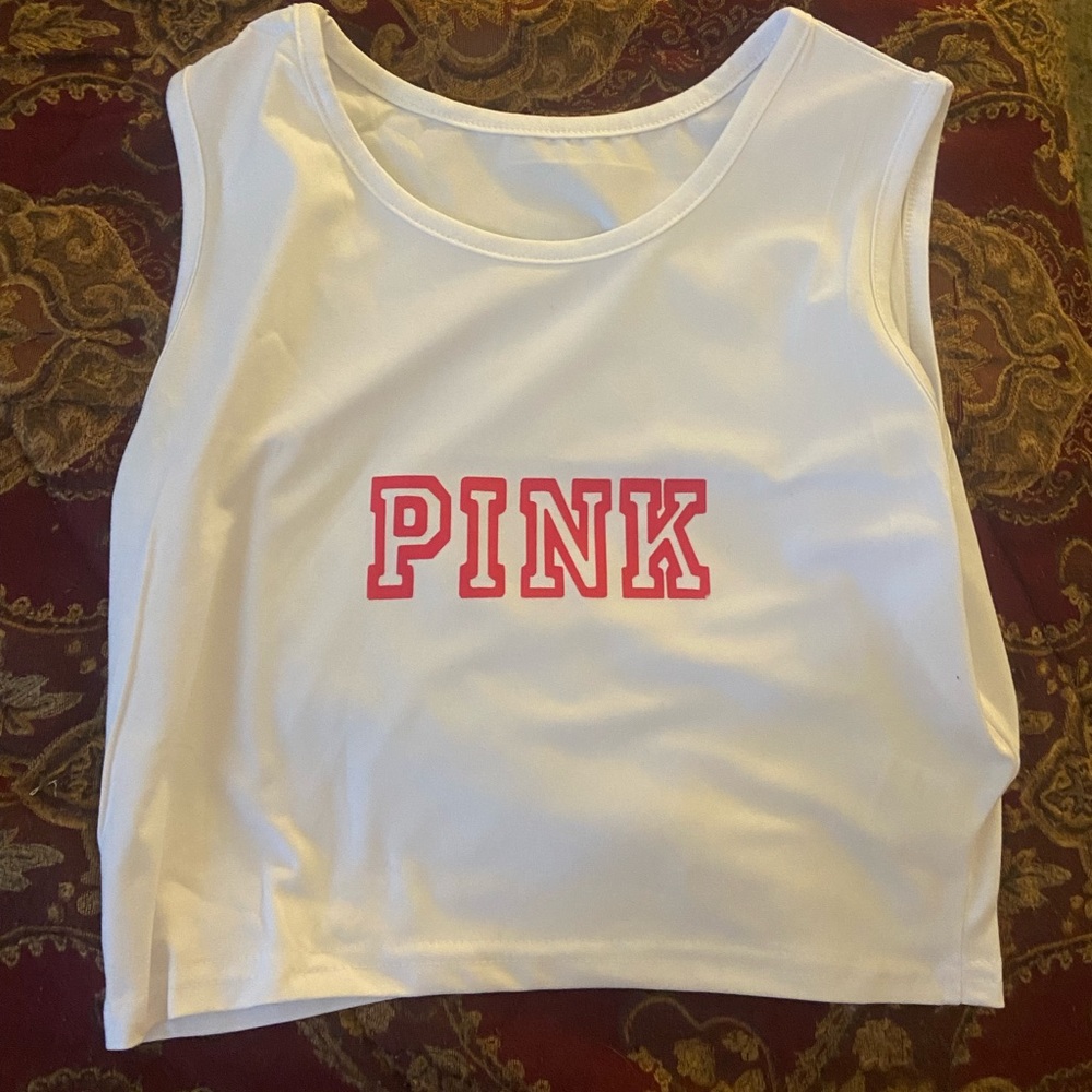 Cute white with word pink logo